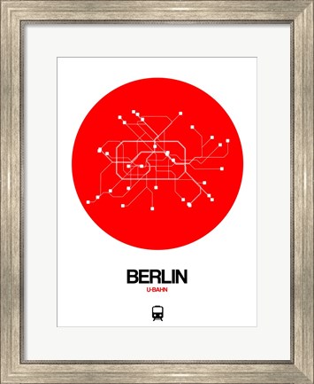 Framed Berlin Red Subway Map Print