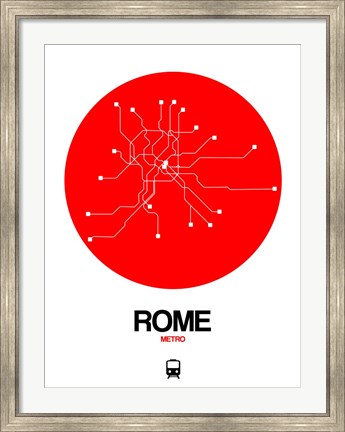 Framed Rome Red Subway Map Print