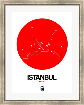 Framed Istanbul Red Subway Map Print