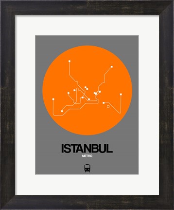 Framed Istanbul Orange Subway Map Print