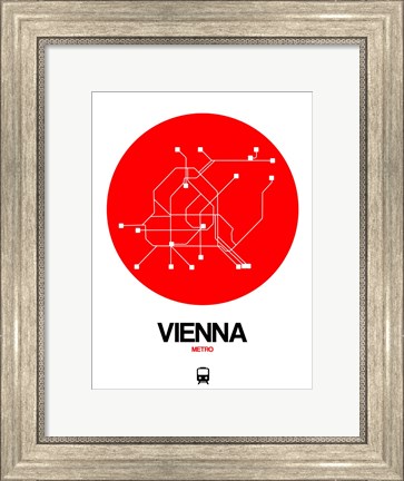 Framed Vienna Red Subway Map Print