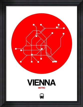 Framed Vienna Red Subway Map Print