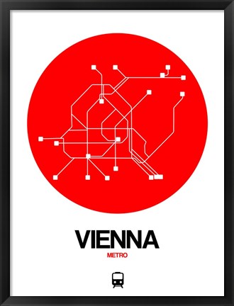 Framed Vienna Red Subway Map Print