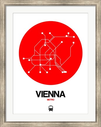 Framed Vienna Red Subway Map Print