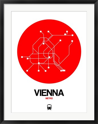 Framed Vienna Red Subway Map Print