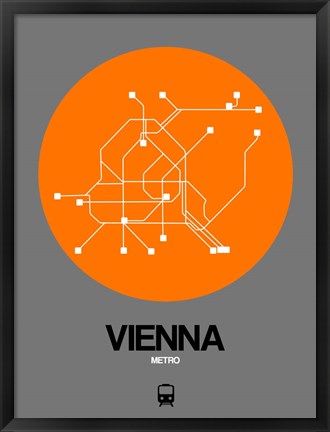 Framed Vienna Orange Subway Map Print