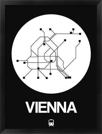 Framed Vienna White Subway Map Print