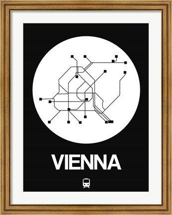Framed Vienna White Subway Map Print