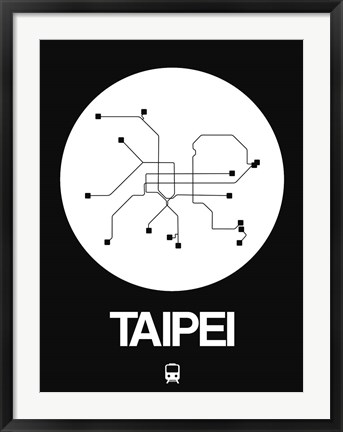 Framed Taipei White Subway Map Print