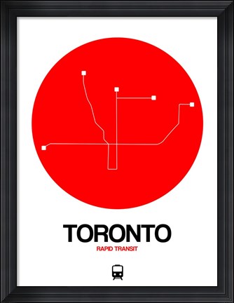 Framed Toronto Red Subway Map Print