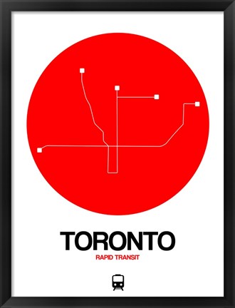 Framed Toronto Red Subway Map Print