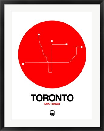 Framed Toronto Red Subway Map Print