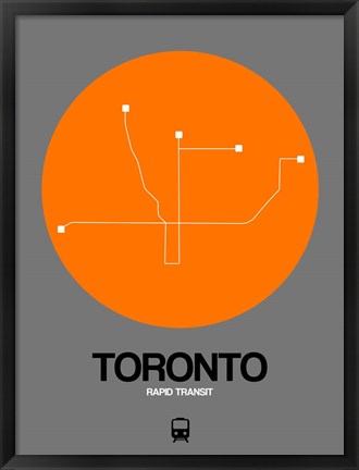 Framed Toronto Orange Subway Map Print