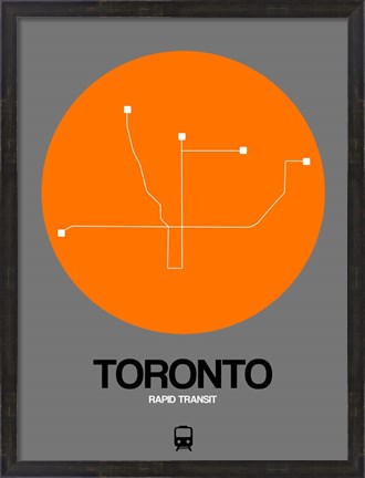 Framed Toronto Orange Subway Map Print
