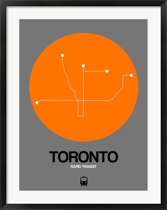 Framed Toronto Orange Subway Map Print