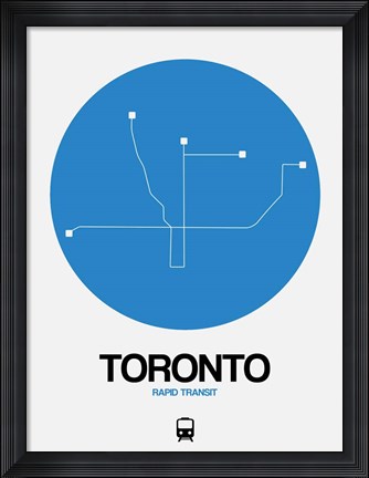 Framed Toronto Blue Subway Map Print