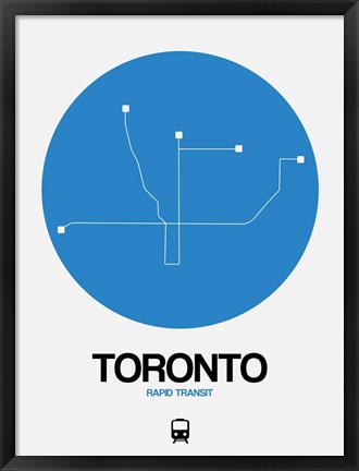 Framed Toronto Blue Subway Map Print