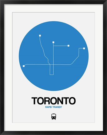 Framed Toronto Blue Subway Map Print