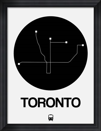 Framed Toronto Black Subway Map Print
