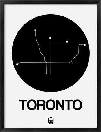 Framed Toronto Black Subway Map Print