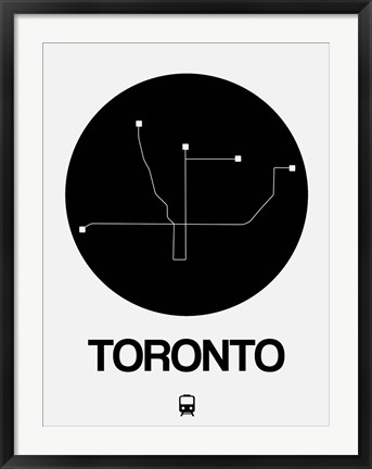 Framed Toronto Black Subway Map Print