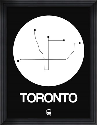Framed Toronto White Subway Map Print