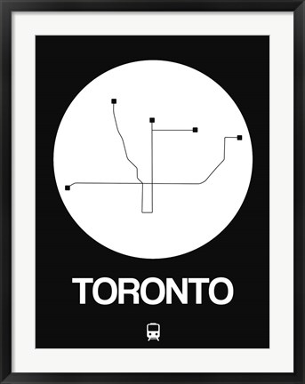 Framed Toronto White Subway Map Print