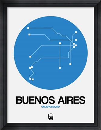 Framed Buenos Aires Blue Subway Map Print