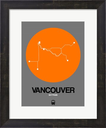 Framed Vancouver Orange Subway Map Print