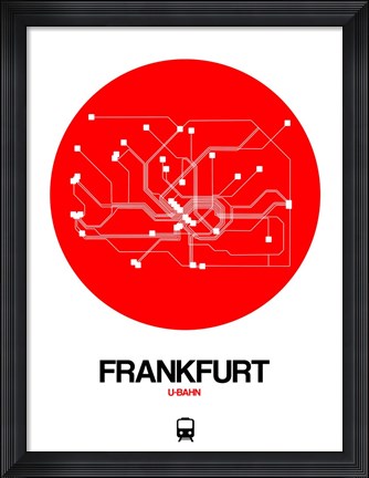 Framed Frankfurt Red Subway Map Print
