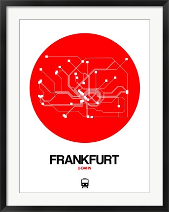 Framed Frankfurt Red Subway Map Print