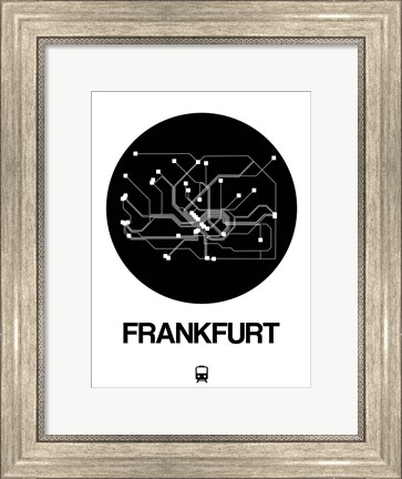 Framed Frankfurt Black Subway Map Print