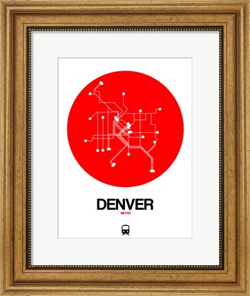 Framed Denver Red Subway Map Print