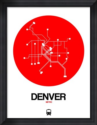 Framed Denver Red Subway Map Print