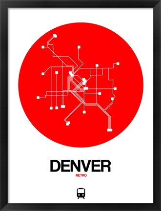 Framed Denver Red Subway Map Print