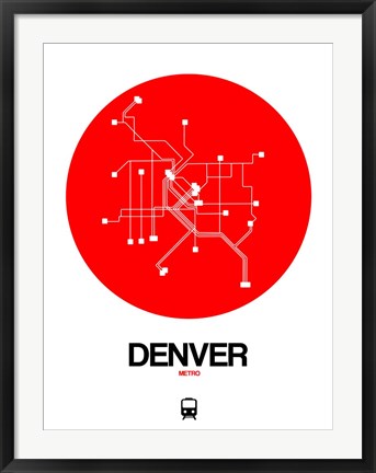 Framed Denver Red Subway Map Print