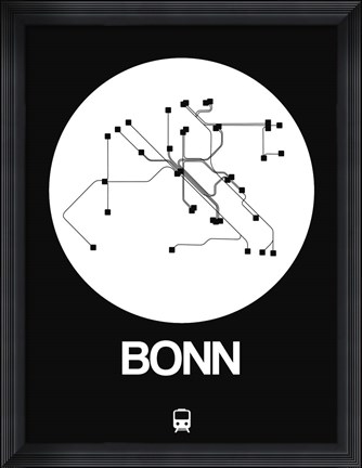 Framed Bonn White Subway Map Print