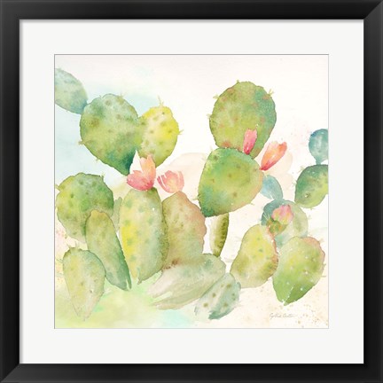 Framed Cactus Garden I Print