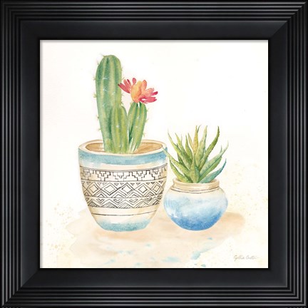 Framed Cactus Pots I Print