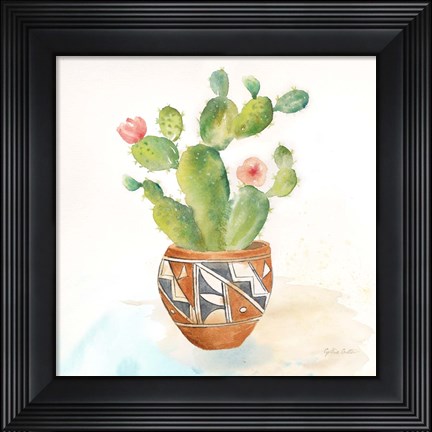 Framed Cactus Pots II Print