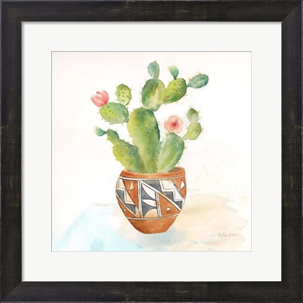 Framed Cactus Pots II Print