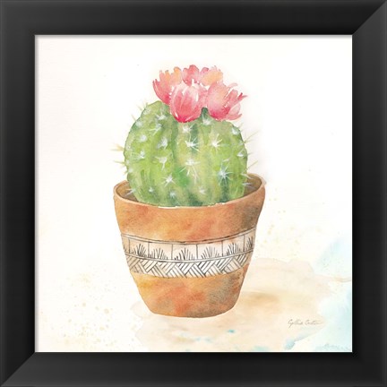 Framed Cactus Pots IV Print