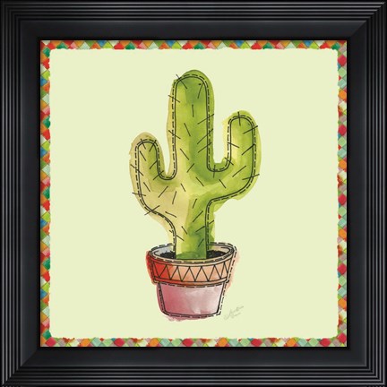 Framed Rainbow Cactus II Print