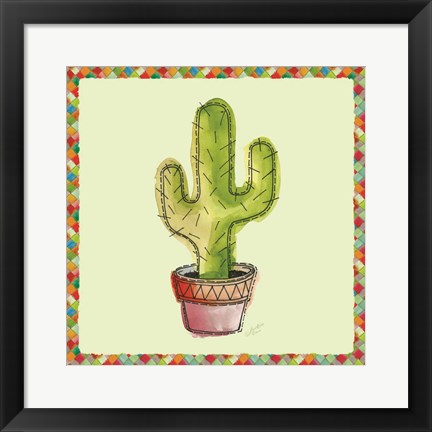 Framed Rainbow Cactus II Print