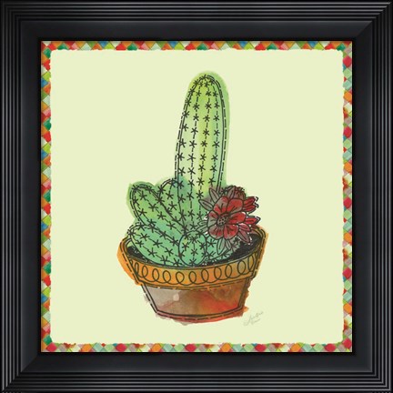 Framed Rainbow Cactus III Print