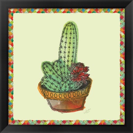 Framed Rainbow Cactus III Print