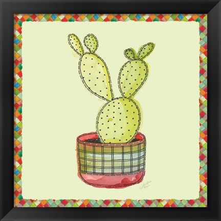 Framed Rainbow Cactus IV Print