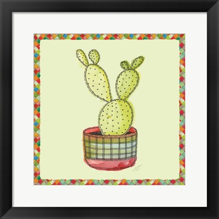 Framed Rainbow Cactus IV Print