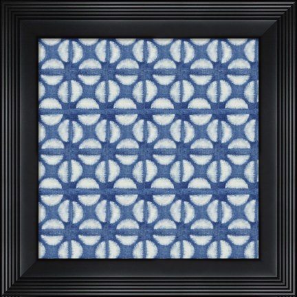 Framed Blue Shibori I (blue coffee bean) Print