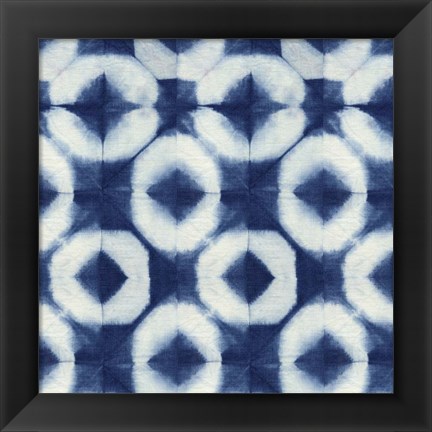 Framed Blue Shibori III Print